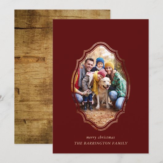 Carte Photo De Bois Et De Bourgogne Minimale Moderne (Devant / Derrière)