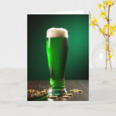 Carte photo de boisson verte chanceuse (Fleur jaune)