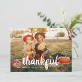 carte photo de bon thanksgiving de script blanc (Debout devant)