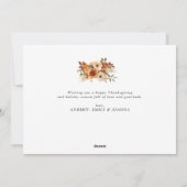 carte photo de bon thanksgiving de script blanc (Dos)