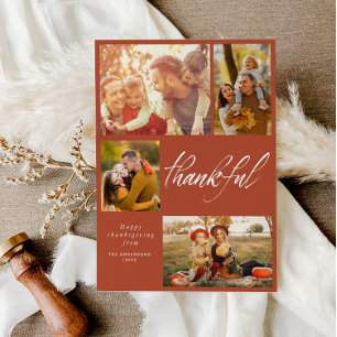 carte photo de bon thanksgiving de script de bross