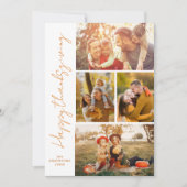 carte photo de bon thanksgiving de script élégant (Devant)