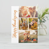 Carte photo de bon thanksgiving de script orange m (Debout devant)