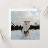 Carte Photo de bonhomme de neige réel  (Devant/Arrière en situation)