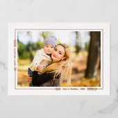 Carte photo de branche d'hiver en feuille d'or (Recto)