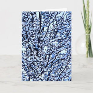 Carte Photo de branches d'arbre hivernales enneigées