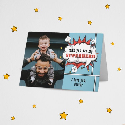 Carte Photo de bulle de texte de bande dessinée de super