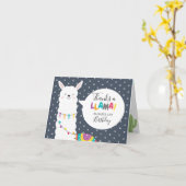 Carte Photo de Cactus Llama Navy Merci (Fleur jaune)