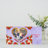 Carte photo de cadre cardiaque Rose de Saint Valen (Debout devant)