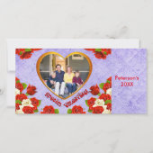 Carte photo de cadre cardiaque Rose de Saint Valen (Devant)