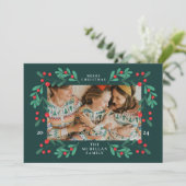 Carte photo de cadre de Noël floral classique (Debout devant)