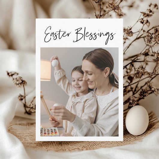 Carte Photo de Calligraphy Easter Blessings