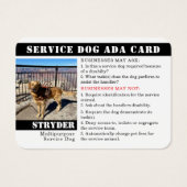 Carte photo de chien de service polyvalente avec n (Devant)