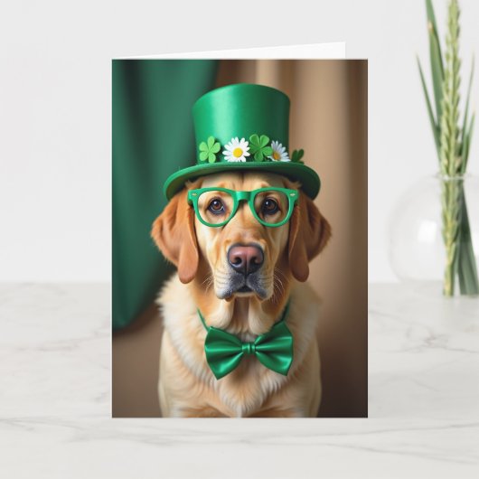 Carte photo de chien pour la Saint-Patrick (Devant)