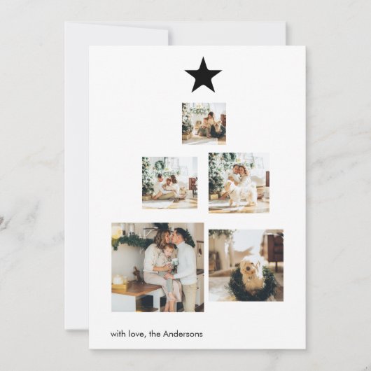 Carte Photo de Christma Tree With Star | Holiday (Devant)