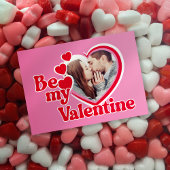 Carte Photo de cœur de la Saint-Valentin Be My Valentine