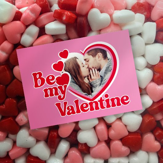 Carte Photo de cœur de la Saint-Valentin Soyez mon Valen