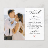 Carte photo de coeur du Mariage de script budgétai (Devant)