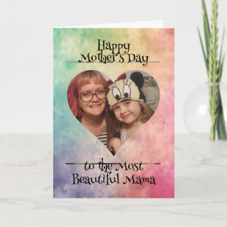 Carte Photo de coeur personnalisée et message pour maman