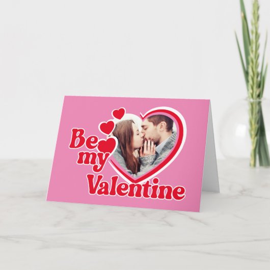 Carte Photo de cœur pour la Saint-Valentin Be My Valenti (Devant)