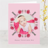 Carte Photo de coeurs de doodle de la Saint-Valentin abe (Fleur jaune)