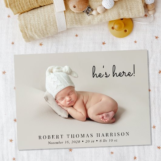 Carte Photo de Collage Birth Announcement