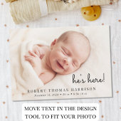 Carte Photo de Collage Birth Announcement