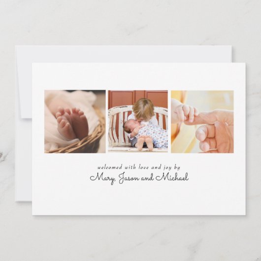 Carte Photo de Collage Birth Announcement (Dos)