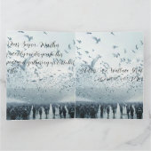 Carte photo de colombe de la paix sur la plage (Intérieur)