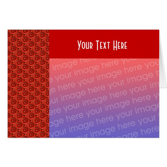 Carte photo de conception Abstrait Red Swirl (Devant horizontal)