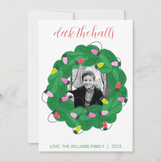 Carte photo de couronne de Noël (Devant)