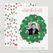 Carte photo de couronne de Noël (Devant / Derrière)