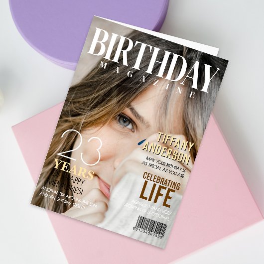 Carte Photo de couverture du magazine Anniversaire