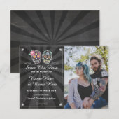 Carte Photo de Crâne de Enregistrer la Date Mariag (Devant / Derrière)