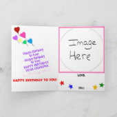 Carte PHOTO de Cupcake rose pour l'anniversaire de grand (Intérieur)