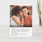 Carte Photo de définition de la meilleure sœur au monde (Devant)