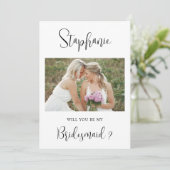 Carte photo de demande de témoin de mariage (Debout devant)