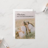 Carte Photo de Demoiselle d'Honneur 'Minimal' (Devant/Arrière en situation)