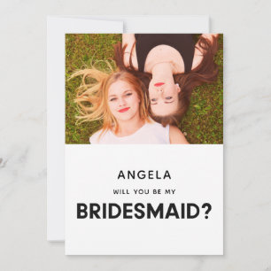 Carte photo de demoiselle d'honneur minimaliste :
