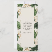 Carte Photo de demoiselle d'honneur tropicale abstraite (Dos)