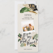 Carte Photo de demoiselle d'honneur tropicale abstraite (Devant)