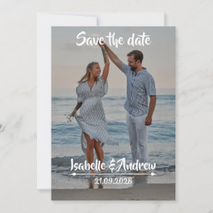 Carte photo de destination de plage pour annoncer