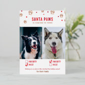 Carte photo de deux chiens Rose Gold Foil Méchant (Debout devant)