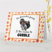 Carte Photo de dinde de thanksgiving personnalisée saiso (Fleur jaune)