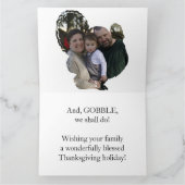 Carte Photo de dinde de thanksgiving personnalisée saiso (Intérieur)
