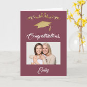 Carte Photo de diplômé félicitations ornement doré (Fleur jaune)