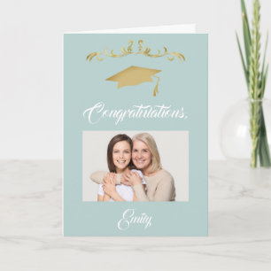 Carte Photo de diplômé félicitations ornement doré