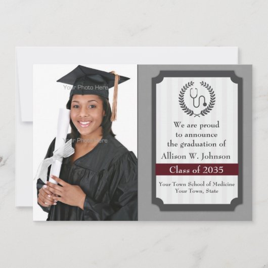 Carte photo de diplôme Médicale sophistiqué (Devant)