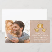 Carte photo de faire-part de Cendrillon Carrosse d (Devant / Derrière)