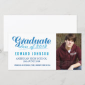 Carte photo de Faire-part de diplômes Blue 2013 (Devant / Derrière)